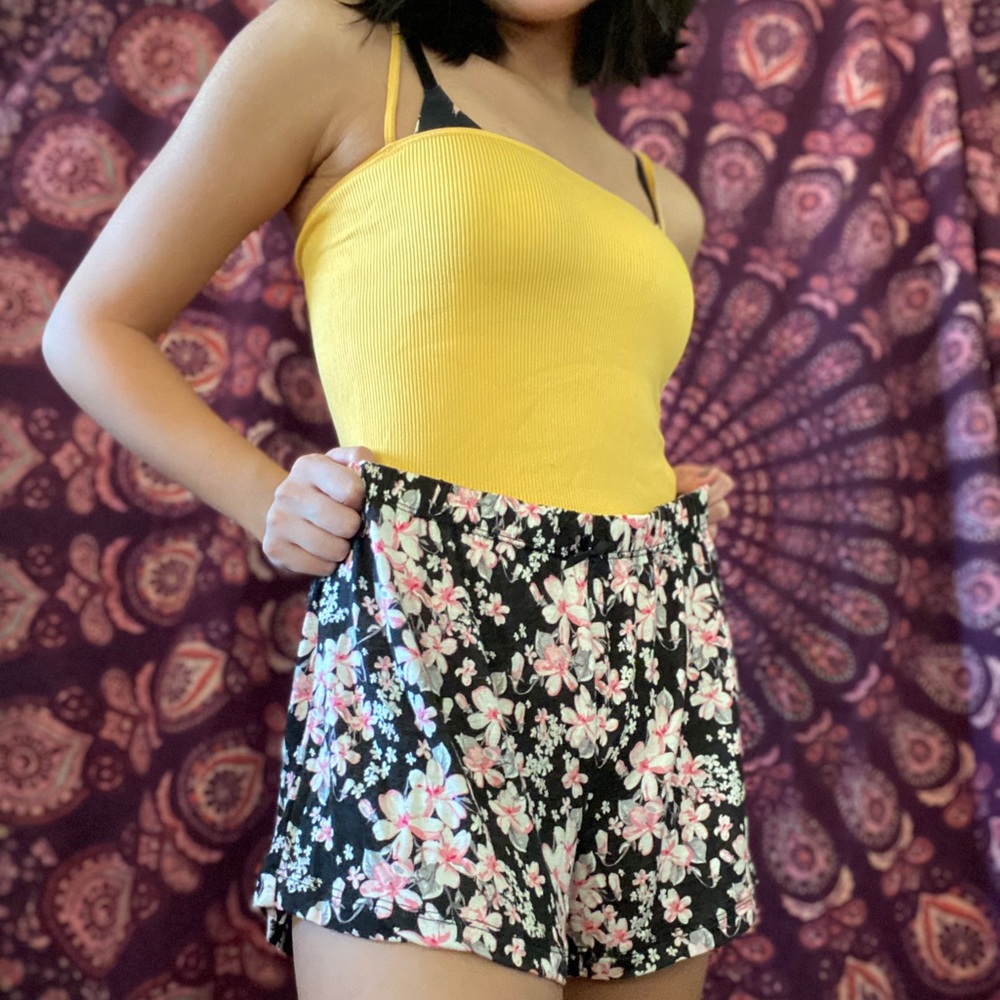 Pacsun yellow ribbed bodysuit